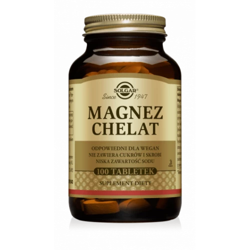 Solgar - Magnez chelat - 100 tabletki Solgar - Magnez chelat - 100 tabletki